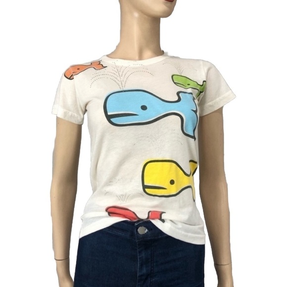 JUNK FOOD T-shit multi color whale print size:S - Picture 1 of 16